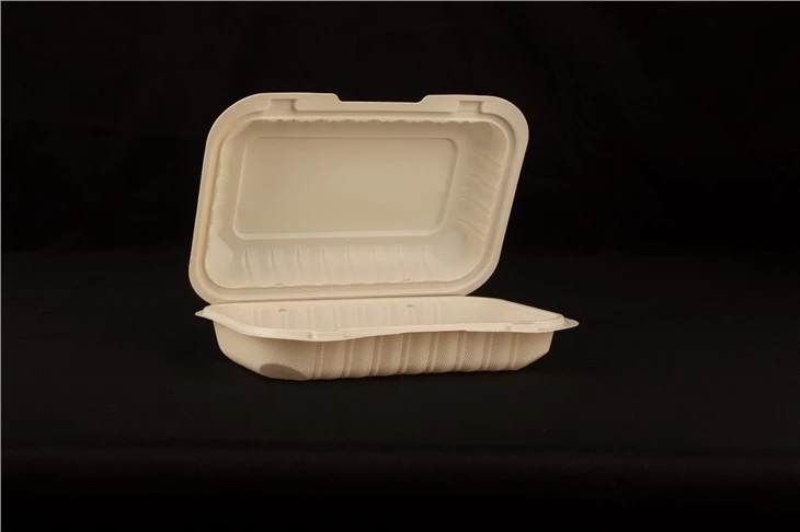 9x6inch Hinged To Go Clamshell Mineral Filled Takeaway Food Container Microwaveable